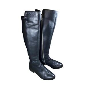 Michael Kors Knee High Leather Bromley Flat Boots - 8